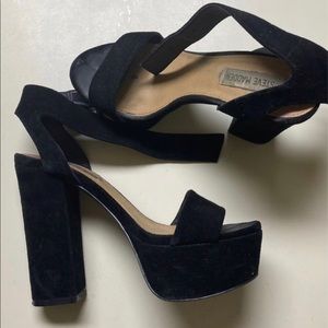 Steve Madden-size 7 Joline black leather heels